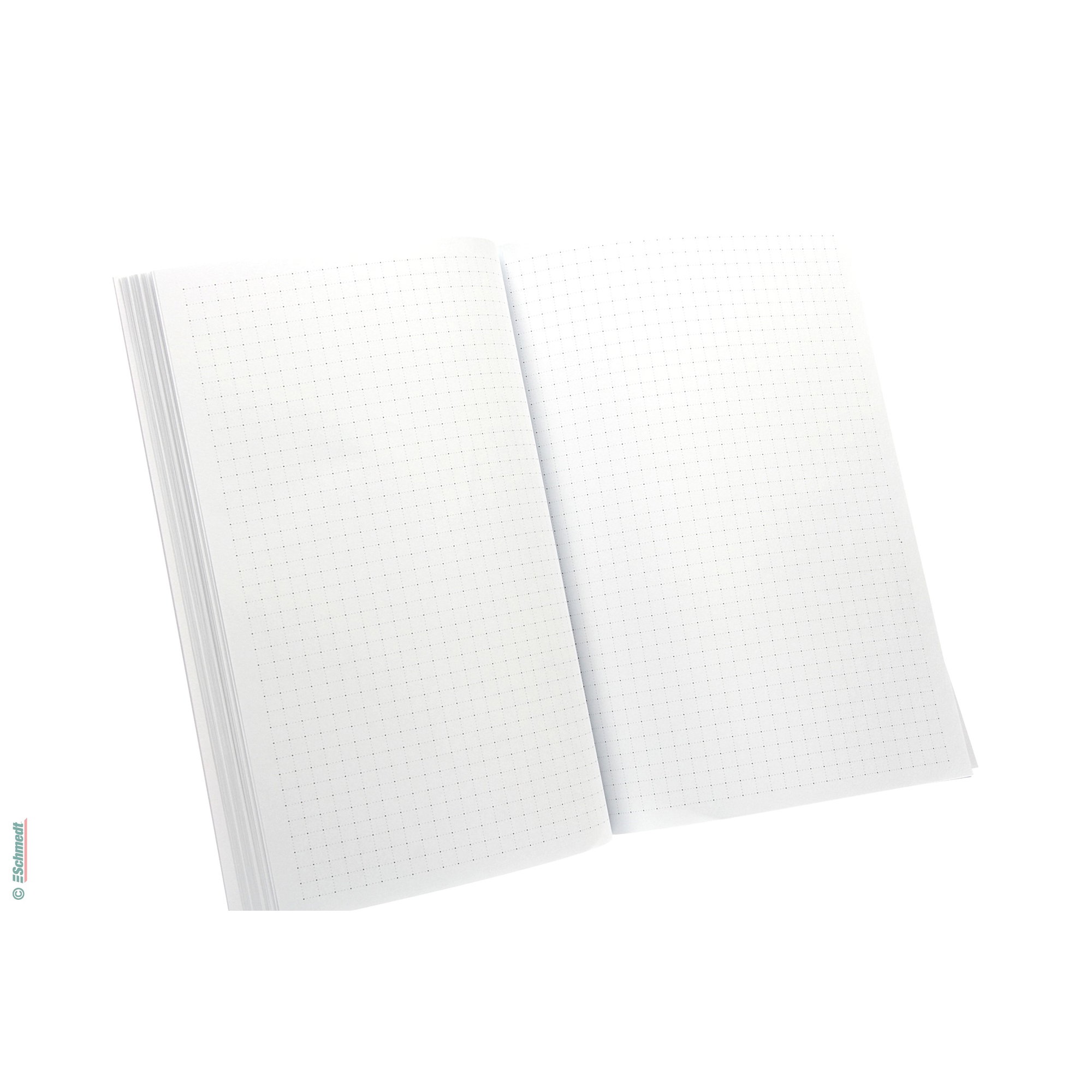 Buchblock-Rohling - Farbe hellweiß - Abmessungen 148 x 210 mm - Druckbild punktkariert - Blanko-Buchblock (Leerbuch) zur Herstellung von Not... - Bild-1