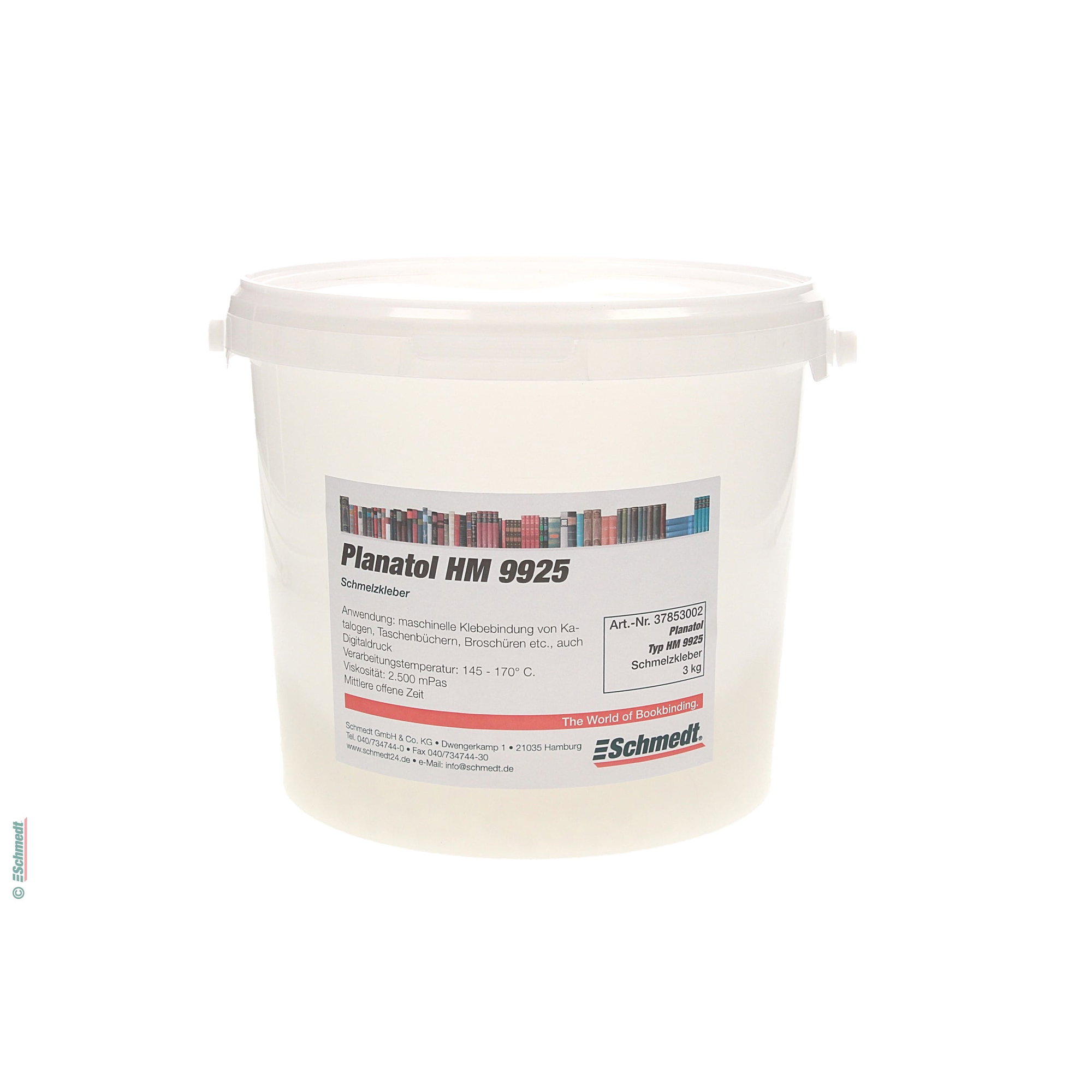 Planatol HM 9925 - Cola termofusible - Contenido Cubo / 3 kg - para la encuadernación de folletos y catálogos en todas las máquinas de encua...