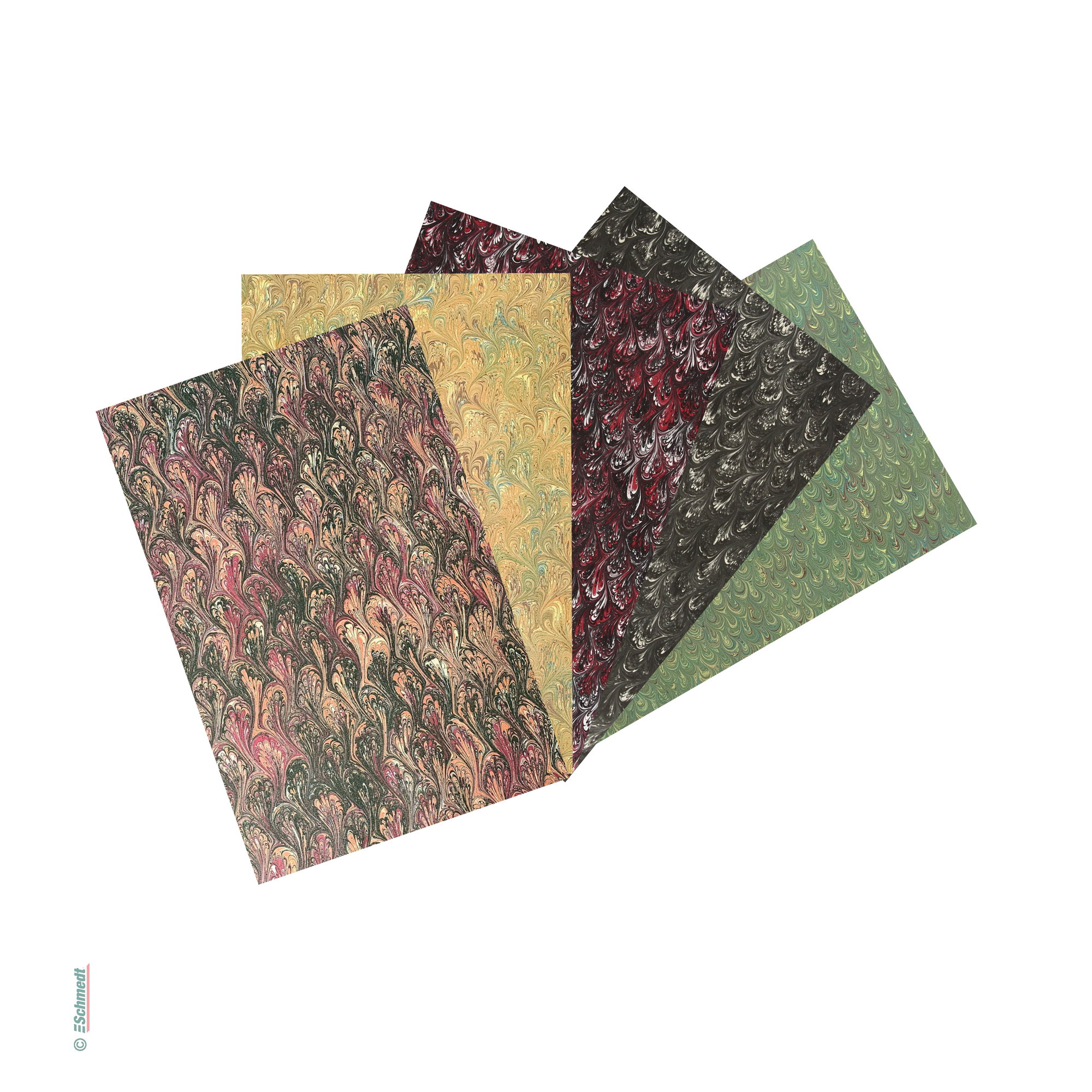 Französisches Kamm-Marmorpapier - Flächengewicht: ca. 100 g/m² - Beziehen von Bucheinbänden, Kästen, Schachteln oder für Bastelarbeiten...