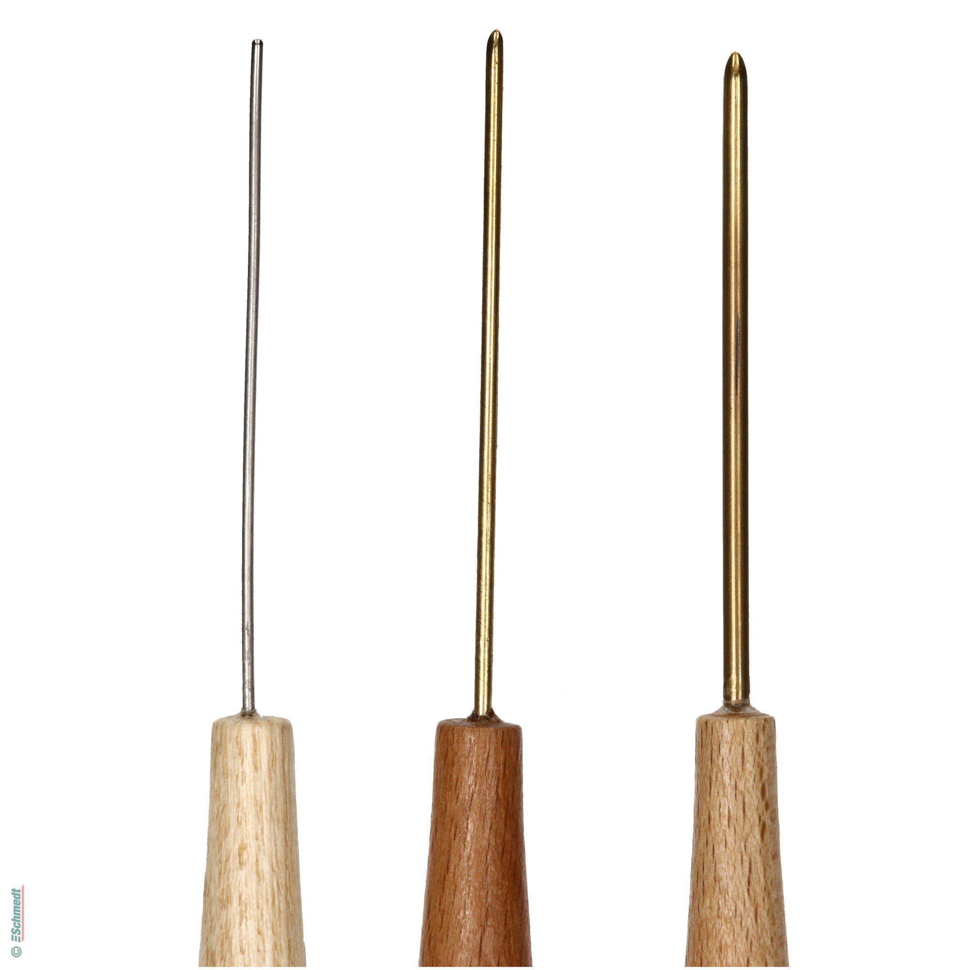 Marmorier-Ahlen | Set à 3 Stück - mit Spitzen 1,5 mm, 2,0 mm und 3,0 mm Breite - Mit den Spitzen lassen sich Marmorierfarben auf dem Marmori... - Bild-2