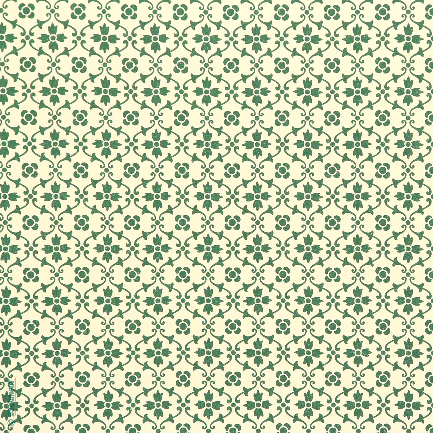 474-Royales Blumenmuster grün