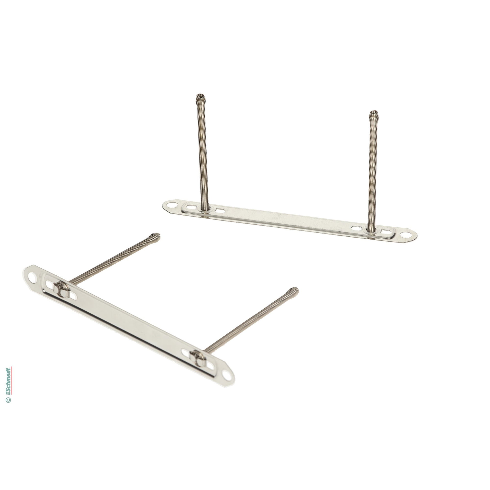 Spiral springs with bead, nickel-plated - mounted to ground plate - to be used with hook compressor bar with item no.