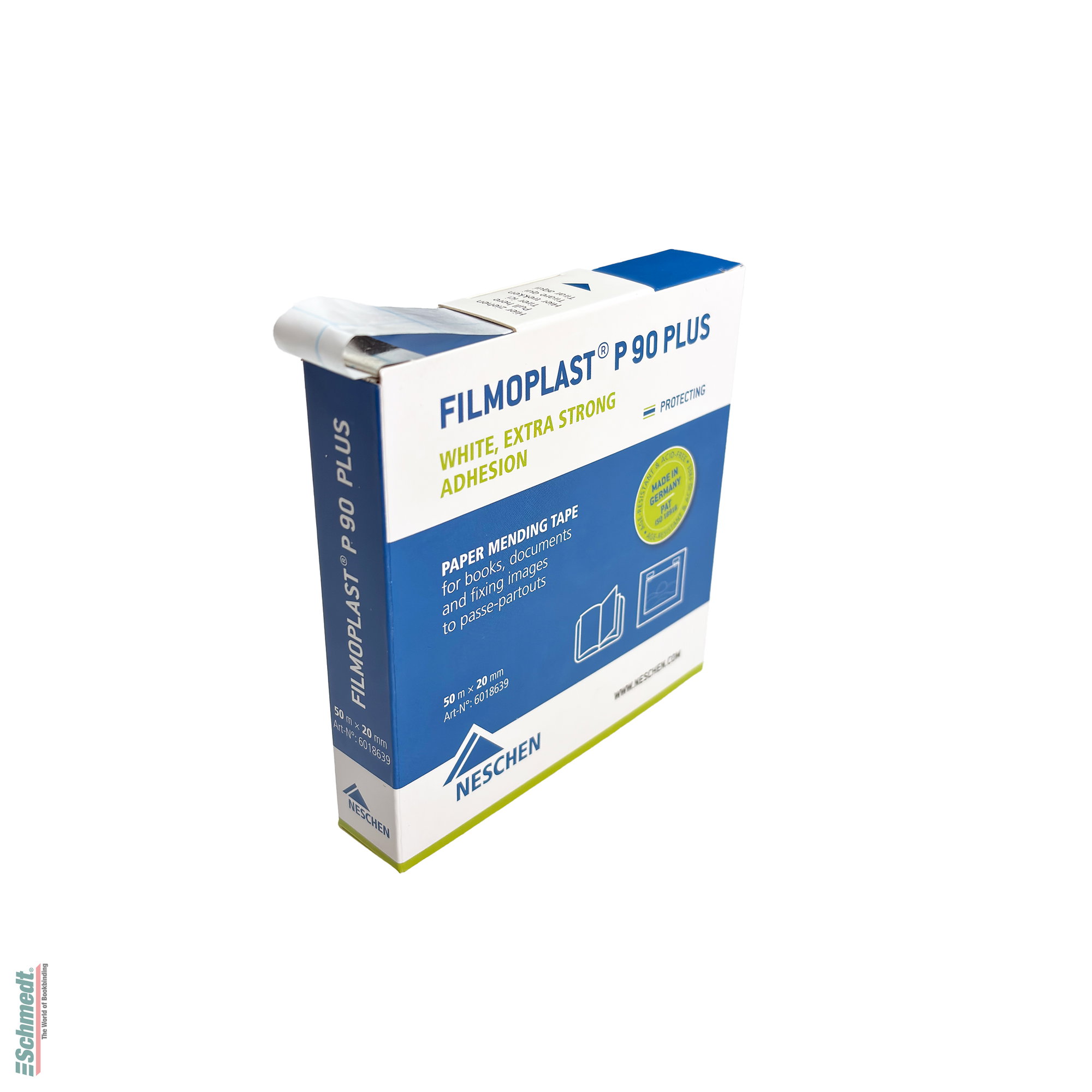 Filmoplast P90 Plus • white - special paper with strong adhesion - 50 gsm - strengthening the joint between book cover and book block, fixin... - image-1