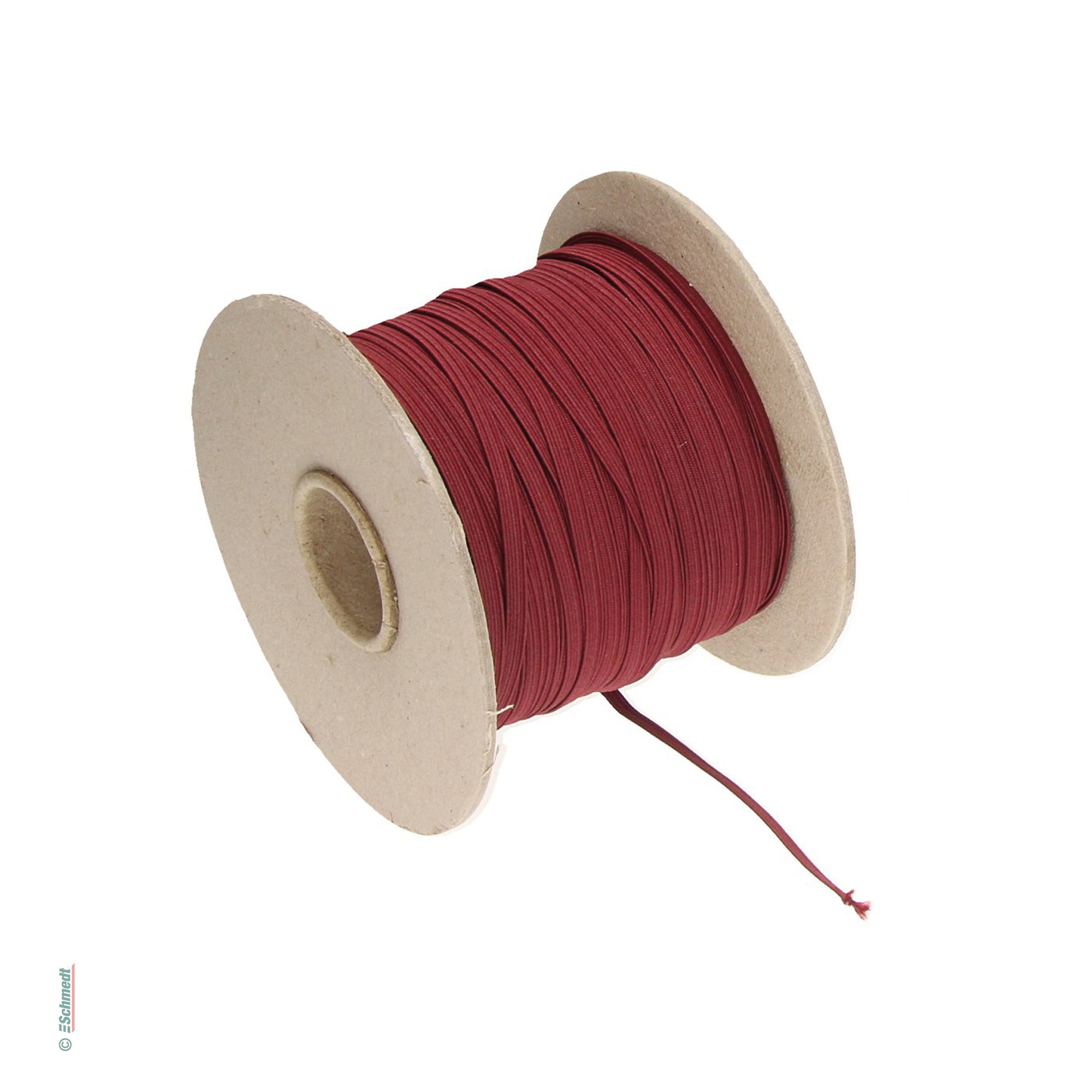Ruban plat en caoutchouc, élastique • env. 7 mm de large - Couleur 009 - bordeaux - Longueur des rlx (en m) 10 - Peut aussi être équipée de ... - image-1
