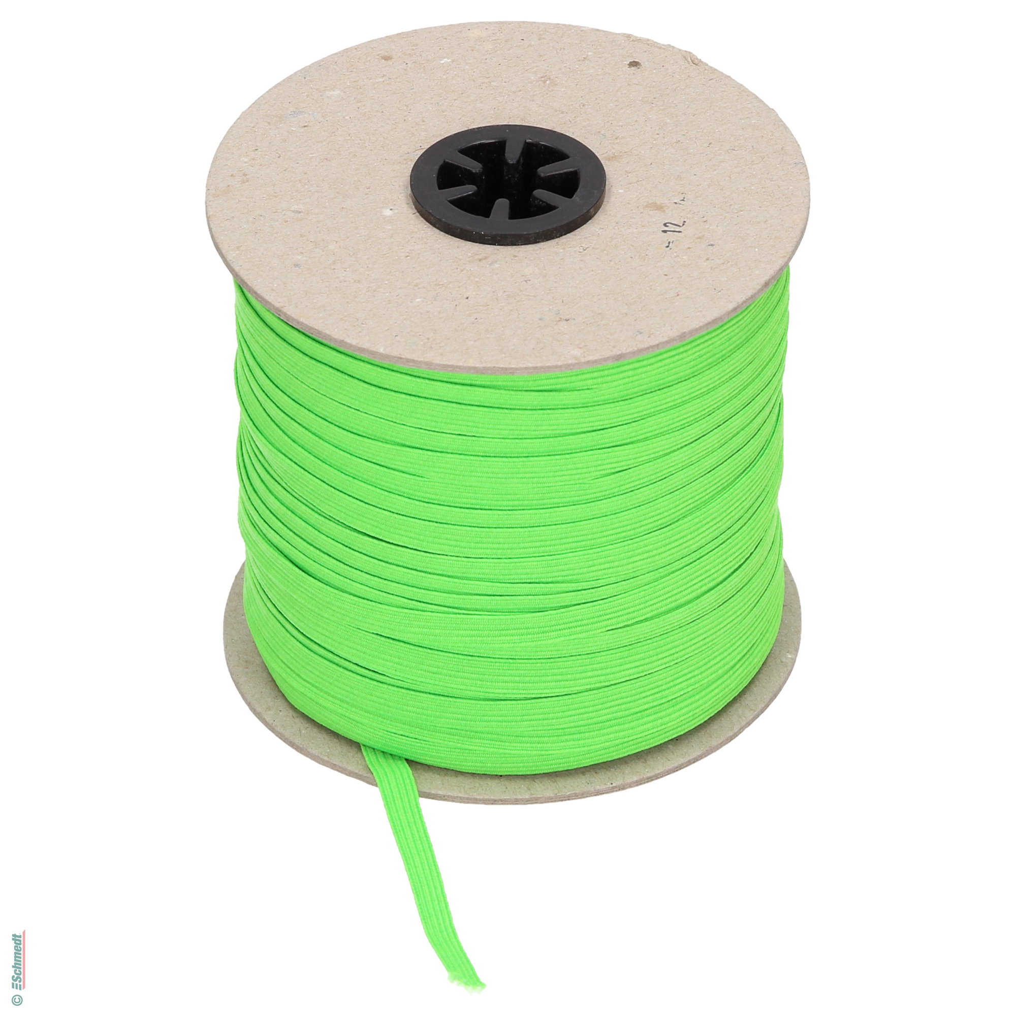 Ruban plat en caoutchouc, élastique • env. 7 mm de large - Couleur 023 - vert néon - Longueur des rlx (en m) 10 - Peut aussi être équipée de...