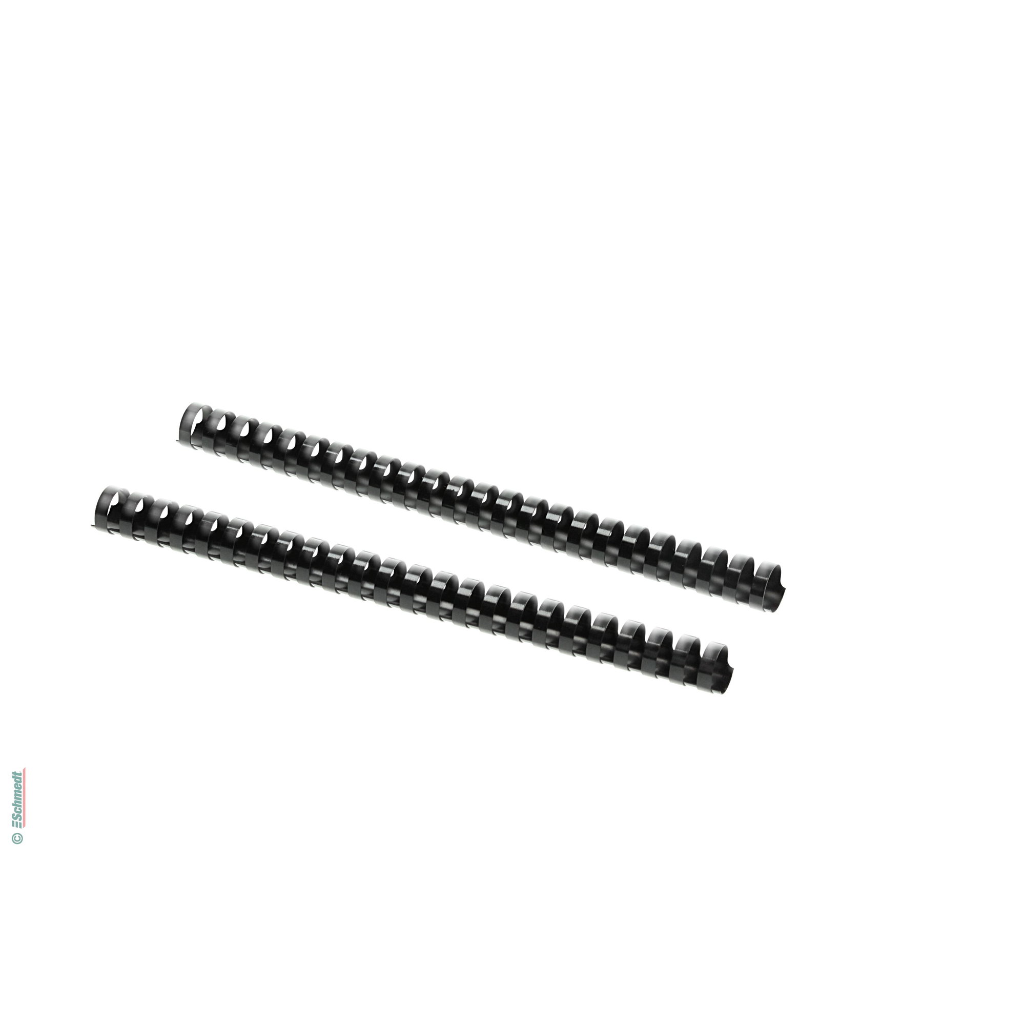 Plastic binding combs - round (limited) - Diameter (in mm) 16 - Colour # 002 - black - to be processed in plastic-comb binding machines... - image-1